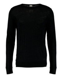 Pull à col rond noir Bugatti