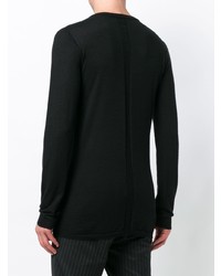 Pull à col rond noir Rick Owens