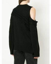 Pull à col rond noir Maison Mihara Yasuhiro