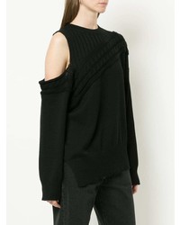 Pull à col rond noir Maison Mihara Yasuhiro