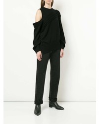 Pull à col rond noir Maison Mihara Yasuhiro