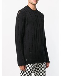 Pull à col rond noir Comme Des Garcons Homme Plus