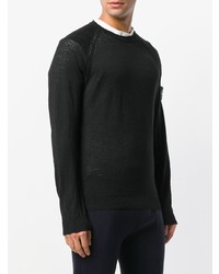 Pull à col rond noir Stone Island