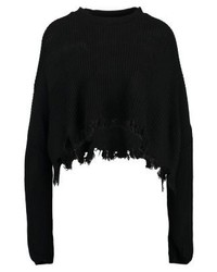 Pull à col rond noir Double Agent
