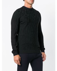 Pull à col rond noir Emporio Armani