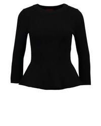 Pull à col rond noir Hugo Boss