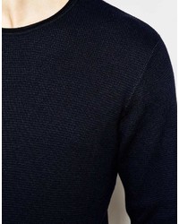 Pull à col rond noir Jack and Jones