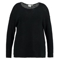 Pull à col rond noir Junarose