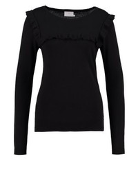 Pull à col rond noir Kaffe