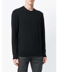 Pull à col rond noir Emporio Armani