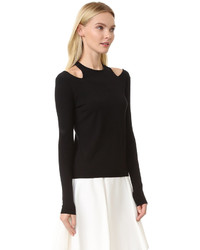 Pull à col rond noir Giambattista Valli