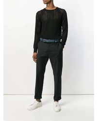 Pull à col rond noir Bottega Veneta