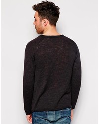 Pull à col rond noir Nudie Jeans