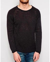 Pull à col rond noir Nudie Jeans