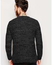 Pull à col rond noir Nudie Jeans