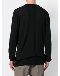 Pull à col rond noir Rick Owens