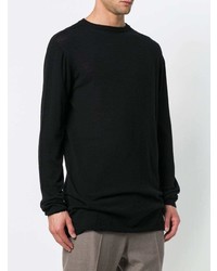 Pull à col rond noir Rick Owens