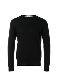 Pull à col rond noir Paolo Pecora