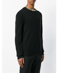 Pull à col rond noir Jil Sander