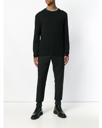 Pull à col rond noir Jil Sander