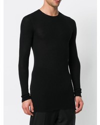 Pull à col rond noir Rick Owens