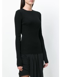 Pull à col rond noir Rick Owens