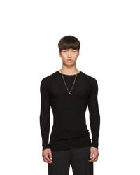 Pull à col rond noir Rick Owens