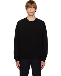 Pull à col rond noir Solid Homme