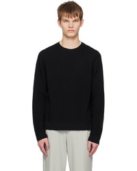 Pull à col rond noir Solid Homme