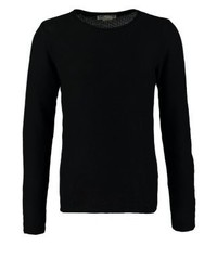 Pull à col rond noir Solid