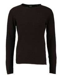 Pull à col rond noir Solid