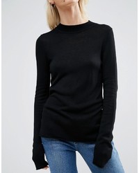 Pull à col rond noir Asos