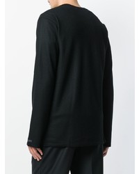 Pull à col rond noir Yohji Yamamoto