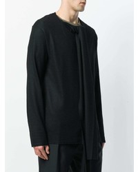 Pull à col rond noir Yohji Yamamoto