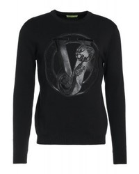 Pull à col rond noir Versace