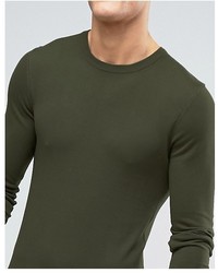 Pull à col rond olive Asos