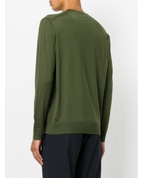 Pull à col rond olive Prada