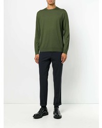 Pull à col rond olive Prada