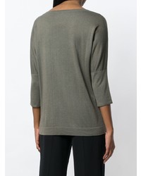 Pull à col rond olive Snobby Sheep