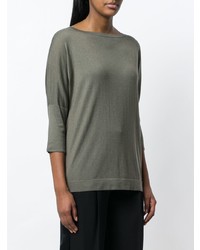 Pull à col rond olive Snobby Sheep