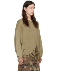 Pull à col rond olive R13