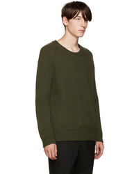 Pull à col rond olive Haider Ackermann