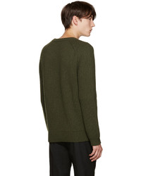 Pull à col rond olive Haider Ackermann