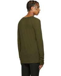 Pull à col rond olive Haider Ackermann