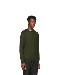 Pull à col rond olive Prada