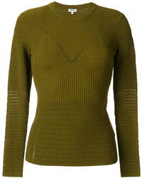 Pull à col rond olive Kenzo