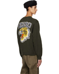 Pull à col rond olive Kenzo