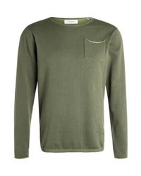Pull à col rond olive Lindbergh