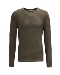 Pull à col rond olive Minimum