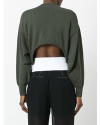 Pull à col rond olive DKNY